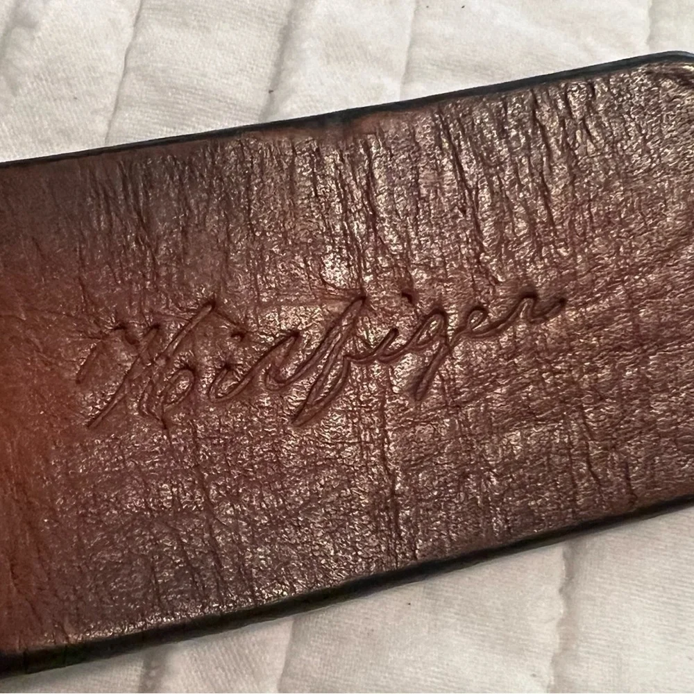 Tommy Hilfiger Brown Leather Mens belt fits 39.5